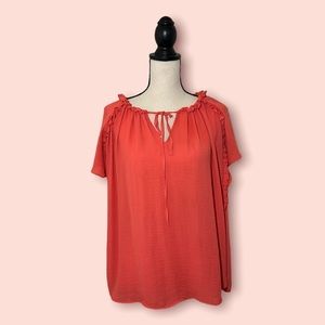 WORTHINGTON Relaxed Keyhole Blouse